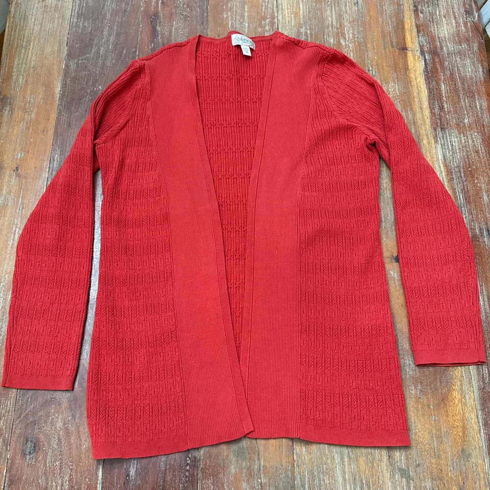 Austin Reed Red Silk Blend Vintage Cardigan Sweater Medium